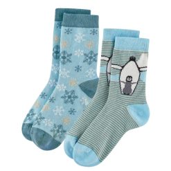 LIVING CRAFTS Ours | Chaussettes, Paquet De 2 Petrole/Bleu Clair New