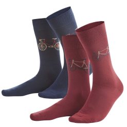 LIVING CRAFTS Falk | Chaussettes, Paquet De 2 Marine/Rosso Clearance