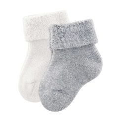 LIVING CRAFTS Geckos | Chaussettes En Peluche, Paquet De 2 Gris Melange/Blanc Casse Best