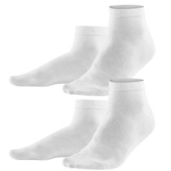 LIVING CRAFTS Curt | Chaussettes Sneaker, Paquet De 2 Blanc Best