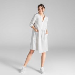 LIVING CRAFTS Histoire Vraie De Bloswen | Robe En Crepon Blanc Hot