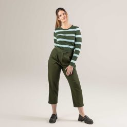 LIVING CRAFTS Phillis | Pantalon Olive Foncee New