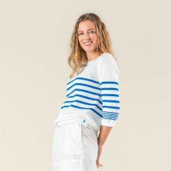 LIVING CRAFTS Romine | Pull-Over Bleu Azur/Blanc Wholesale