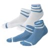 LIVING CRAFTS Orell | Chaussettes Montantes Sneaker, Lot De 2 Bleu Azur/Blanc Best