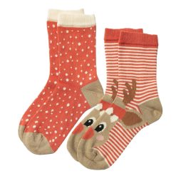 LIVING CRAFTS Ours | Chaussettes, Paquet De 2 Petit Cerf New