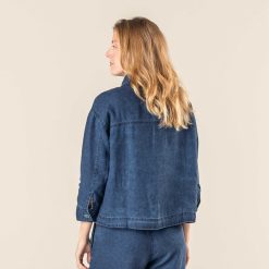 LIVING CRAFTS Roxane | Cardigan Bleu Indigo Online