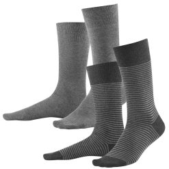 LIVING CRAFTS Arni | Chaussettes, Paquet De 2 Gris Pierre/Anthra Melange Hot