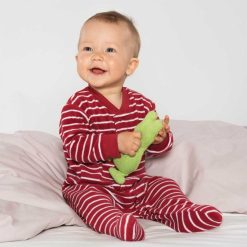 LIVING CRAFTS Abeille | Pyjamas Cerise/Raye Blanc Clearance