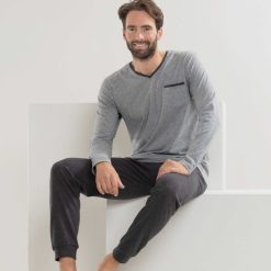 LIVING CRAFTS Colin | Pyjamas Gris Pierre/Anthra Melange Wholesale