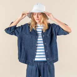 LIVING CRAFTS Roxane | Cardigan Bleu Indigo Online