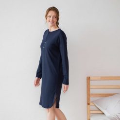 LIVING CRAFTS Dominique | Chemise De Nuit Retro Marine Fonce New