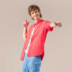 LIVING CRAFTS Ruben | Chemise A Manches Courtes Laurier-Rose Clearance