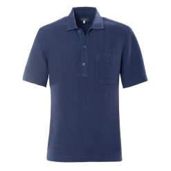 LIVING CRAFTS Michel | Chemise Polo Bleu D'Encre Clearance