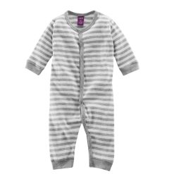 LIVING CRAFTS Emeu | Pyjamas Sans Pieds Gris-Melange/Blanc Raye Wholesale