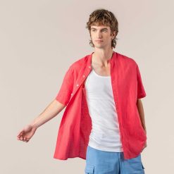 LIVING CRAFTS Ruben | Chemise A Manches Courtes Laurier-Rose Clearance