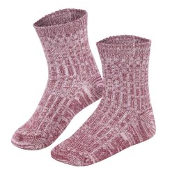 LIVING CRAFTS Artisanat Vivant | Chaussettes Norvegiennes Pour Enfants Bordeaux Mouline New