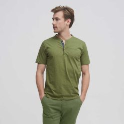 LIVING CRAFTS Othello | T-Shirt Henley Olive New