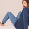 LIVING CRAFTS Frederic | Pantalon De Nuit Raye Bleu Marine New