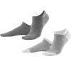 LIVING CRAFTS Abby | Chaussettes Sneaker, Paquet De 2 Gris Pierre Melange/Blanc Hot