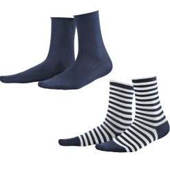 LIVING CRAFTS Alexis | Chaussettes, Paquet De 2 Marine/Blanc New