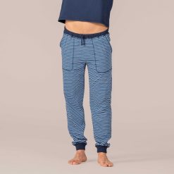 LIVING CRAFTS Frederic | Pantalon De Nuit Raye Bleu Marine New