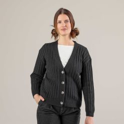 LIVING CRAFTS Pirala | Cardigan Noir Clearance