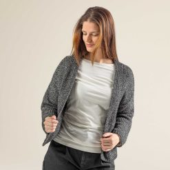 LIVING CRAFTS Palila | Cardigan Noir/Creme Clearance